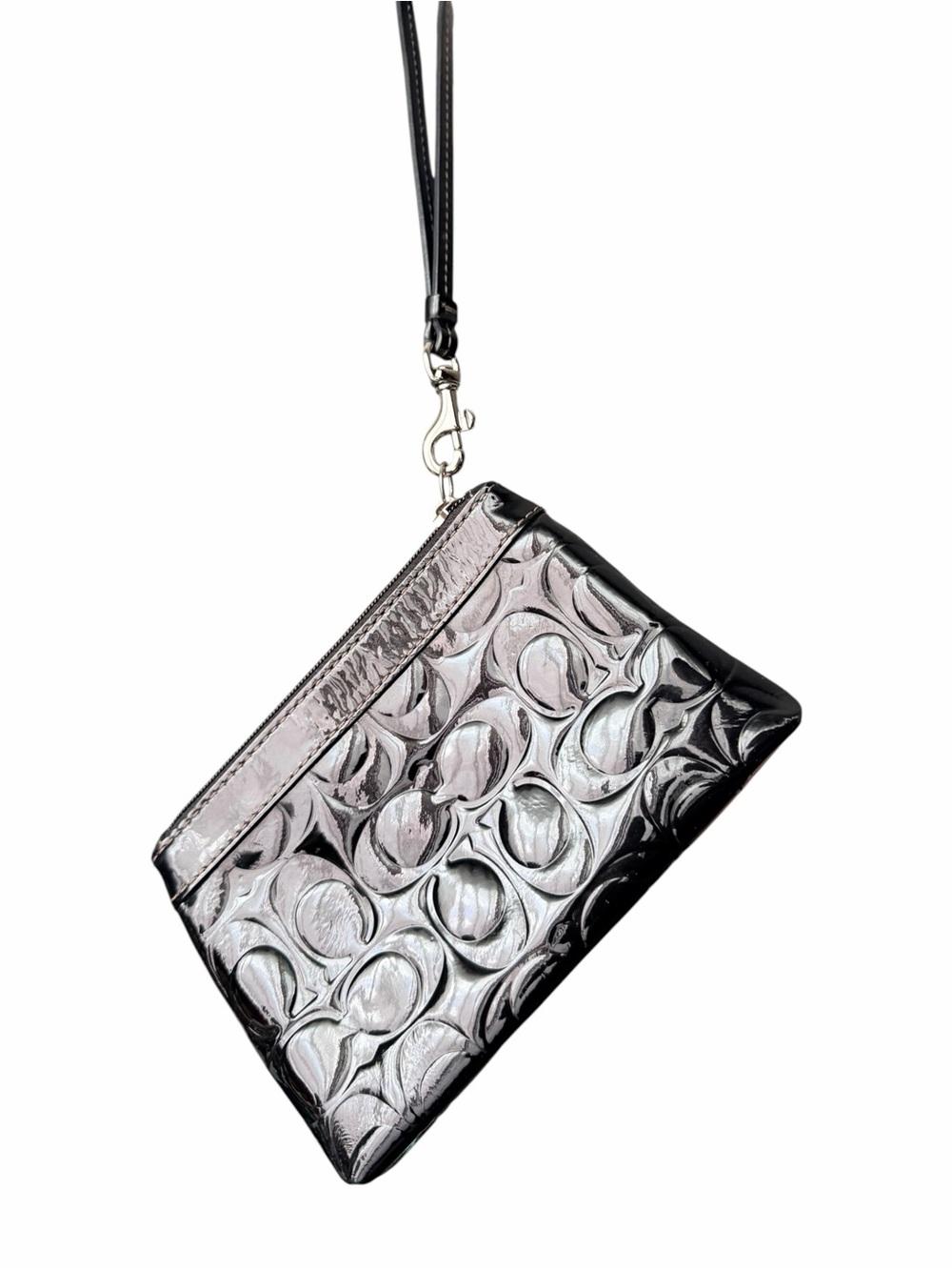 Coach Leah Signature Embossed Patent Leather Tote & Wristlet - Picture 9 of 11